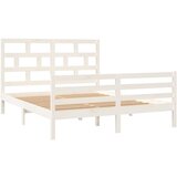 vidaXL Posteljni okvir bel iz trdnega lesa 150x200 cm 5FT | Shoptok.si