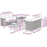  Sjedeća garnitura za vrt 9 kom. Bež poliratan 90 x 55 x 71 cm | shoptok.hr