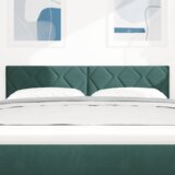  LED vzglavje z LED lučmi Geometrični Temno zelena 144 cm Žamet, (5000044033) | Shoptok.si