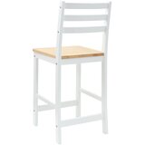  Trpezarijske stolice 2 pcs Čvrsto drvo od gume Bijelo | shoptok.hr