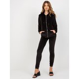 Fashion Hunters Women's velour two-piece set - black Cene