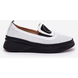 VINCEZA Ladies Leather Moccasins On Platform And Wedge White 79522 | Shoptok.si