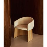 Kave Home Bež oblazinjen jedilni stol z nasloni za roke Bosca – | Shoptok.si
