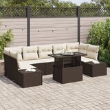 vidaXL Set od 8 vrtnih sofa s jastučićima smeđi poli ratan Cijene