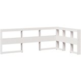  Knjižna postelja brez vzmetnice bela 120x190 cm trdna borovina | Shoptok.si