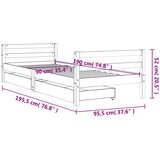  Okvir za dječji krevet s ladicama bijeli 90x190 cm od borovine | Eponuda.com