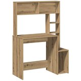 Maison Chic pisalna miza - računalniška miza s policami artisian hrast 100x45x140 cm inž. les, (21785512) | Shoptok.si