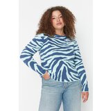 Trendyol Curve Mint Patterned Crew Neck Knitwear Sweater Cene