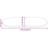  Ploča za stol bijela 110x55x2,5 cm od masivne borovine ovalna | shoptok.hr