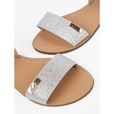 GOODIN White flat sandals with silver strap | Shoptok.si