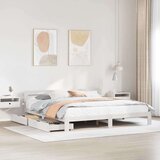 vidaXL Okvir kreveta bez madraca bijeli 200x200 cm od masivne borovine | shoptok.hr