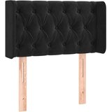  Vzglavje z ušesi črno 83x16x78/88 cm žamet, (20952498) | Shoptok.si