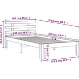 vidaXL Okvir kreveta s uzglavljem voštano smeđi 100x200 cm od borovine | shoptok.hr
