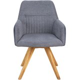 Linea Natura naslanjač, les, tekstil barve hrasta, temno siva | Shoptok.si