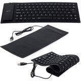  Tanka vodoodporna USB silikonska tipkovnica - zložljiva 35cm črna | Shoptok.si