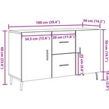  Komoda boja starog drva 100 x 36 x 60 cm od konstruiranog drva | shoptok.hr