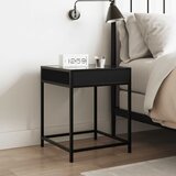  Noćni ormarić s beskonačnim LED svjetlima crni 40 x 40 x 51 cm | shoptok.hr