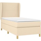  Box spring postelja z vzmetnico krem 100x200 cm blago, (20897076) | Shoptok.si