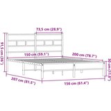  Okvir kreveta bez madraca boja hrasta sonome 150x200 cm drveni | shoptok.hr