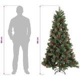  Umjetno božićno drvce s nogom 180 cm PVC i metal Zelena - 180 cm bez LED svjetala | shoptok.hr