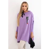  Oversize sweatshirt with asymmetrical sides purple