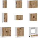  14-dijelni set kuhinjskih ormarića Kalmar konstruiranog drva Smeđa | Shoptok.si