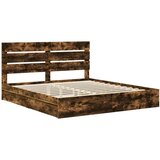  Krevet s od storage s uzglavljem Dimljeni hrast 180 x 200 cm | shoptok.hr