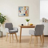  Okretne blagovaonske stolice 2 pcs Bouclé Svjetlosiva | shoptok.hr