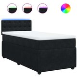 vidaXL Box spring postelja z vzmetnico črna 90x200 cm žamet | Shoptok.si