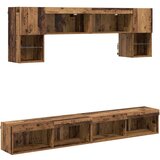TV zidne jedinice s LED-om 6 pcs Staro drvo Konstruirano drvo | shoptok.hr
