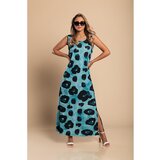 Fenzy Maxi Haljina S Leopard Uzorkom, Plava | shoptok.hr