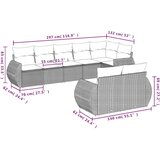  8-dijelni set vrtnih sofa od poliratana s jastucima crni | shoptok.hr