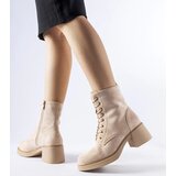 Gemre Beige classic block heel ankle boots Southern | shoptok.hr