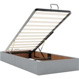 vidaXL Otomanski posteljni okvir z vzmetnico siv 90x200 cm blago | Shoptok.si