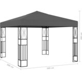  Sjenica s LED svjetlosnim trakama 3 x 3 m antracit od tkanine | shoptok.hr