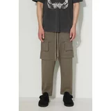 Rick Owens Pamučne hlače boja: siva, ravni kroj, DU02B4371.RIG.DUST-BLACK