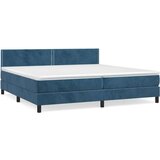  Box spring postelja z vzmetnico temno modra 200x200 cm žamet | Shoptok.si