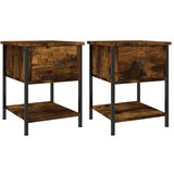  Noćni ormarići 2 kom boja hrasta 34x35,5x45cm konstruirano drvo | shoptok.hr