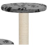  Penjalica za mačke sa stupovima za grebanje od sisala 60 cm siva s uzorkom šapa | shoptok.hr
