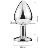 Sunfo - metalni analni dildo sa kamenom u obliku srca (srebrno-roza) | shoptok.hr