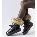 Gemre Black insulated snow boots with fur Battle | ePonuda.com