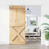  Klizna vrata s priborom za montažu 85 x 210 cm masivna borovina | shoptok.hr