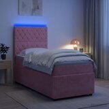 LED okvir za krevet s madracem Ružičasta 100 x 200 cm Baršun | shoptok.hr