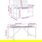  3-dijelni vrtni set za obedovanje od čvrstog drva akacije | shoptok.hr