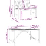  Komplet za jedilnico v vrtu 3 pcs Rjava 150 x 90 x 74 cm, (5000045122) | Shoptok.si