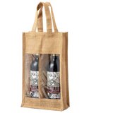 VREČKE ZA 2 VINSKE BOCIE JUTA 20X34.5X10CM MAKITO 3481S DVA PROZORČKA Slike