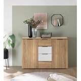 CARRYHOME ŠIROKA KOMODA, bela, barve hrasta | Shoptok.si
