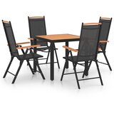  5-dijelni vrtni blagovaonski set aluminijski crni | shoptok.hr