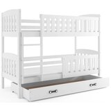 Molarem Home Drveni dječji krevet na kat Kubus s ladicom - bijeli - 190x90 cm - Madrac od PE pjene s kokosovim slojem 10cm | shoptok.hr