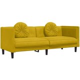  2-dijelni set sofa s jastucima žuti baršunasti | shoptok.hr